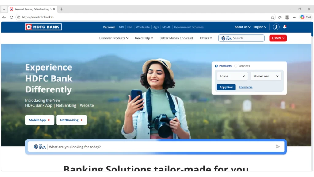 HDFC Bank Home Page