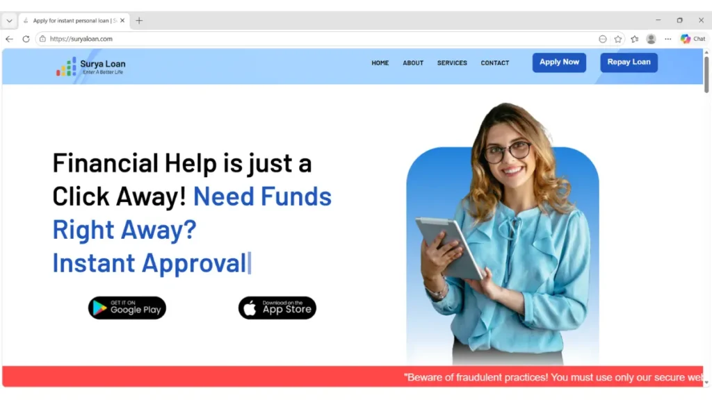 Surya Loan Home Page