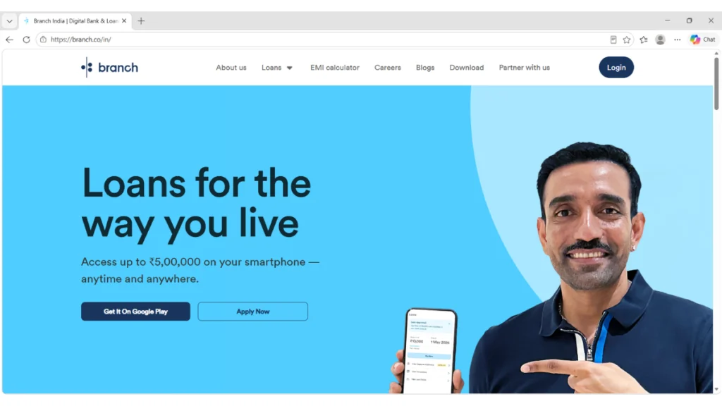 Branch Loan Home Page