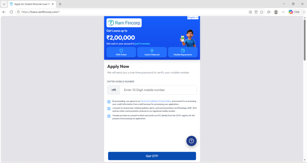 Registered with Mobile Number